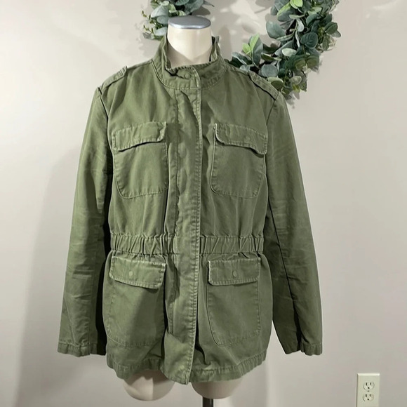 Kensie Jeans Olive Utility Jacket L - Picture 1 of 16